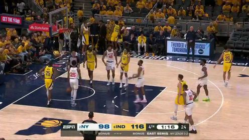 《NBA全场集锦》NBA季后赛：尼克斯vs步行者第4节中文解说回放