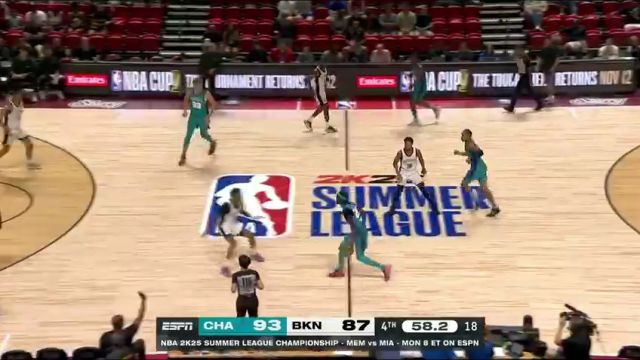 NBA夏季联赛：黄蜂vs篮网第4节中文解说回放