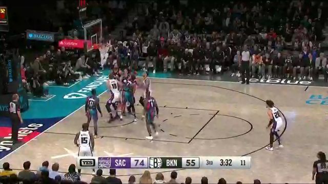 NBA常规赛：国王vs篮网第3节中文解说回放