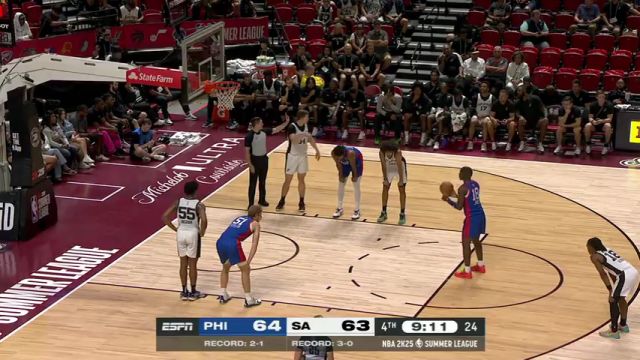 NBA夏季联赛：76人vs马刺第4节英文原声回放