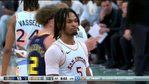 《圣安东尼奥马刺》NBA常规赛：勇士vs马刺第1节英文原声回放