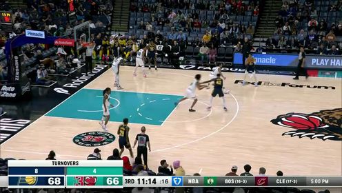《NBA全场集锦》NBA常规赛：步行者vs灰熊第3节英文原声回放
