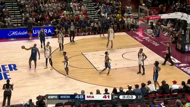 NBA夏季联赛：灰熊vs热火第2节中文解说回放