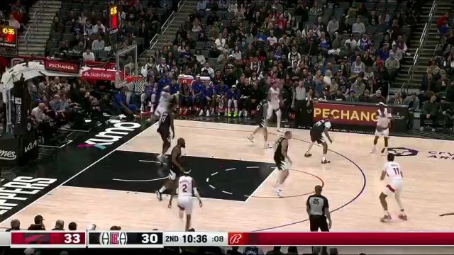 NBA常规赛：猛龙vs快船第2节英文原声回放