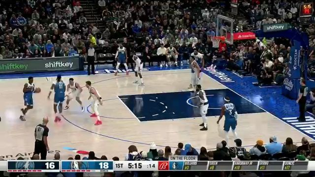 NBA常规赛：森林狼vs独行侠第1节英文原声回放