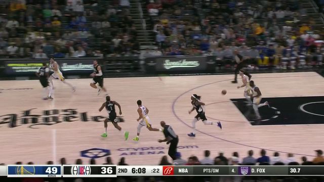 库里无球加速打你措手不及 波杰姆斯基人到球到轻松完成回合