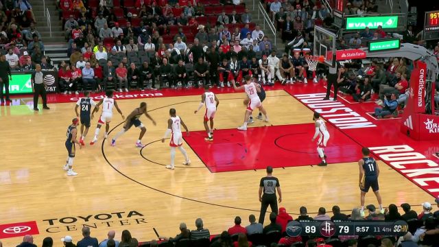 瓦兰vs火箭集锦 内线翻江倒海25+14轻取两双