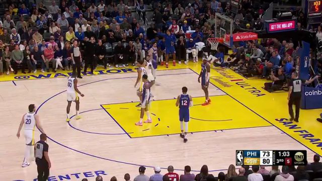 76人vs勇士第3节英文原声回放