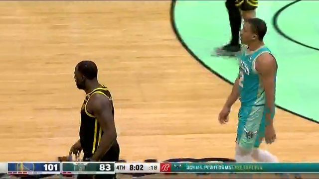 NBA常规赛：勇士vs黄蜂第4节英文原声回放