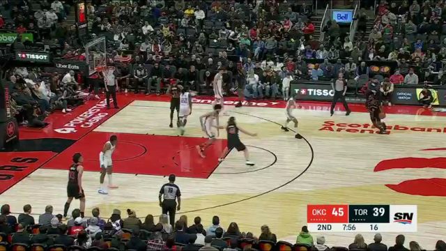NBA常规赛：雷霆vs猛龙第2节中文解说回放