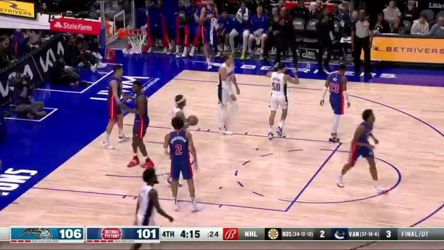 NBA常规赛：魔术vs活塞英文原声全场回放