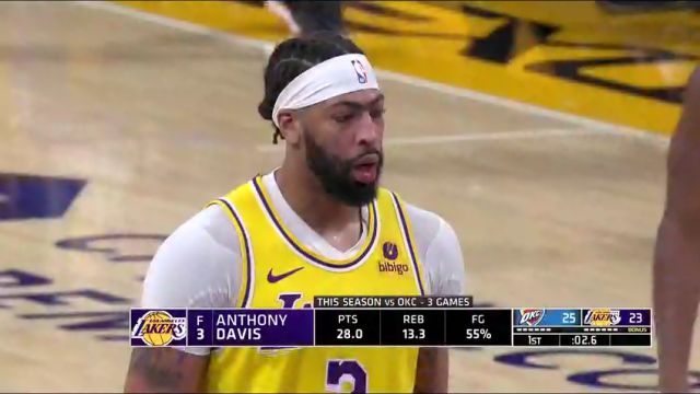 雷霆vs湖人第1节英文原声回放