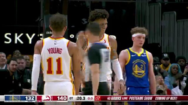 NBA常规赛：勇士vs老鹰加时赛中文解说回放