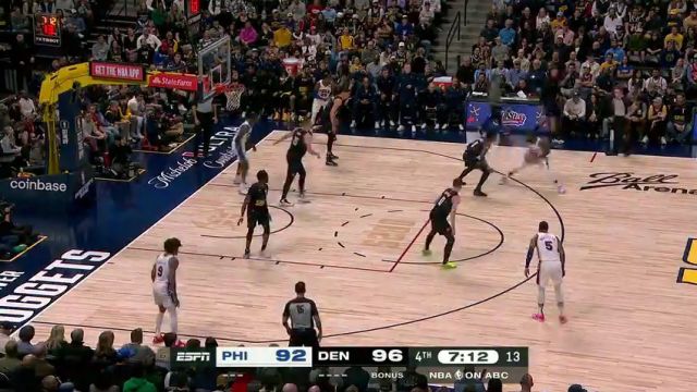 NBA常规赛：76人vs掘金第4节英文原声回放