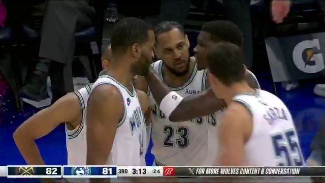 NBA常规赛：掘金vs森林狼第3节英文原声回放