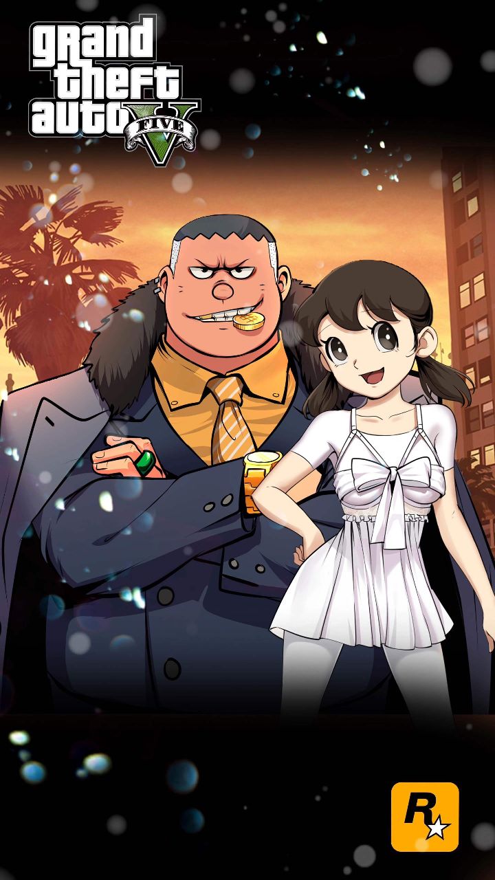 随便画画之胖虎和静香