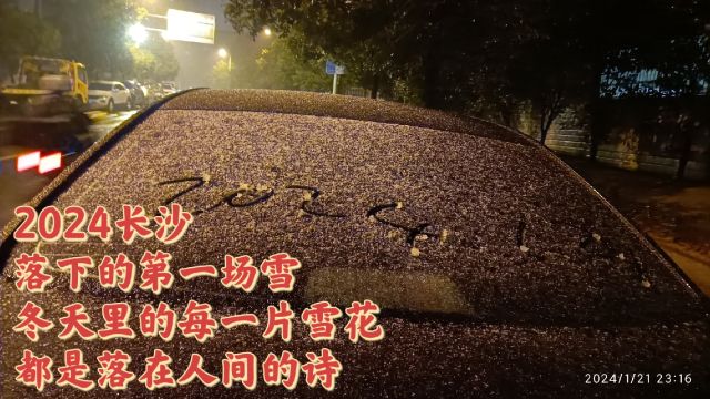 2024长沙落下第一场雪,冬天里的每一片雪花,都是落在人间的诗