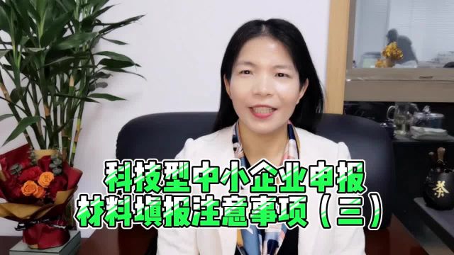 科技型中小企业申报材料填报注意事项(三)