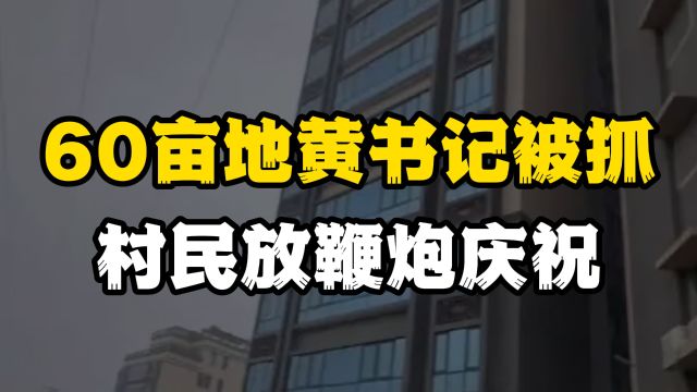 坐拥60亩地的黄书记被抓,村民放鞭炮庆祝,一大批幕后者睡不着了