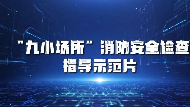 “九小场所”消防安全自查、检查要点(附视频)