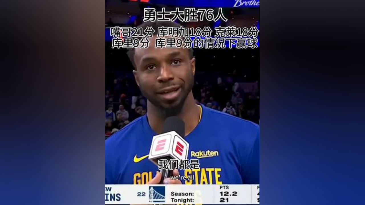 久违的嘴哥#维金斯 #勇士战胜76人