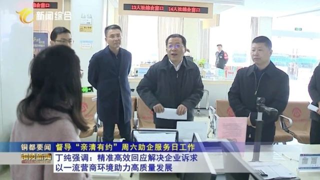 【督导“亲清有约”周六助企服务日工作】丁纯强调:精准高效回应解决企业诉求 以一流营商环境助力高质量发展