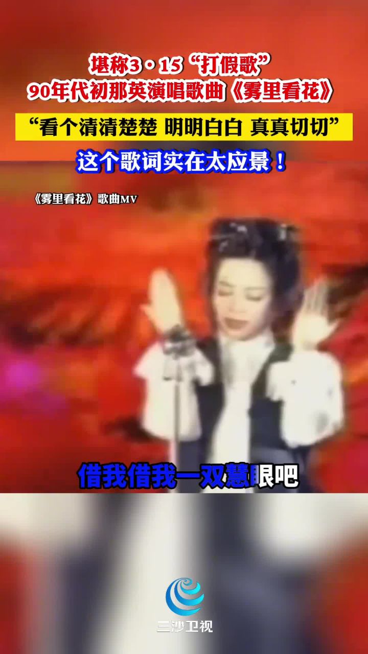 90年代初那英演唱歌曲《雾里看花》"看个清清楚楚 明明白白 真真切切"