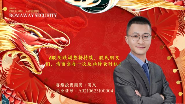 A股阴跌调整将持续,股民朋友务必当心,请留意每次反抽降仓时机