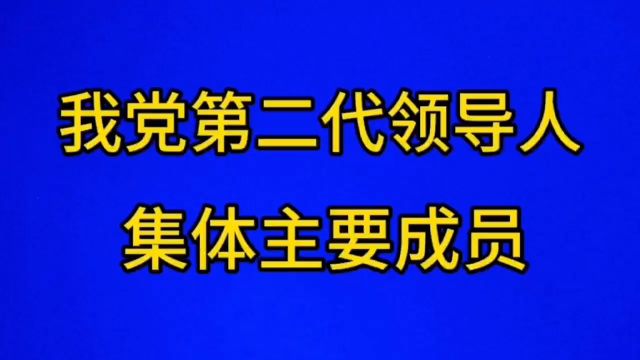 我党第二代领导人集体主要成员.