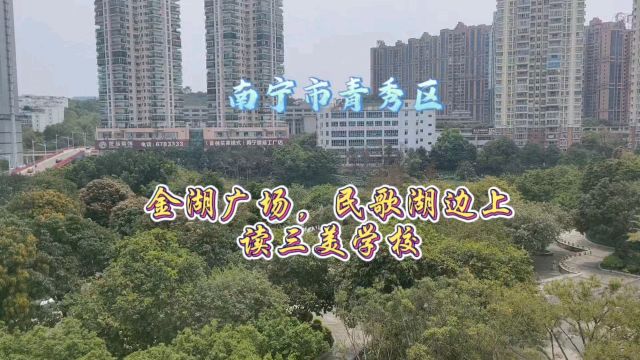 南宁市青秀区,金湖广场,民歌湖边上,读三美学校,会展中心对面