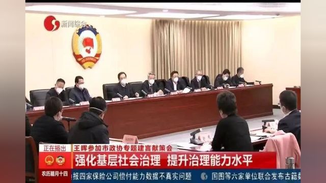 王晖吴新明参加市政协专题建言献策会