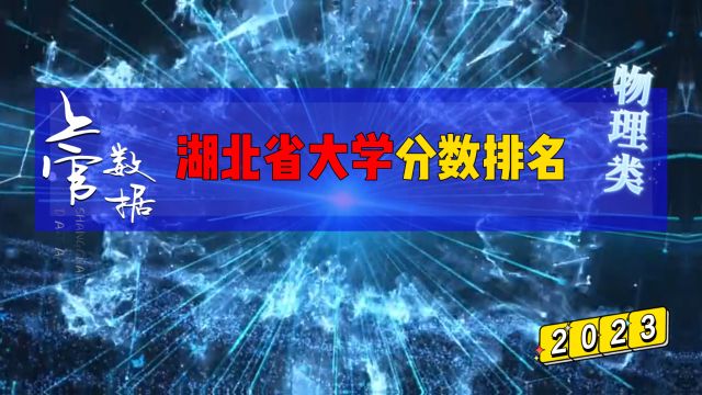 湖北省大学排行榜,物理类分数相差159分!