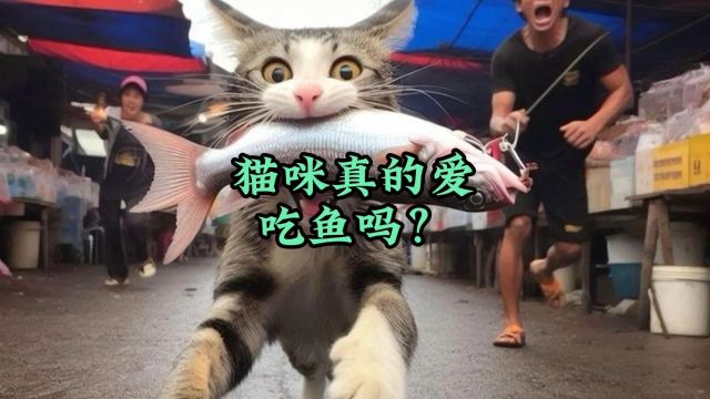 猫真的爱吃鱼吗?为什么会被鱼吸引呢?为什么大家都认为猫咪钟爱吃鱼呢?#宠物 #猫咪 #猫咪科普