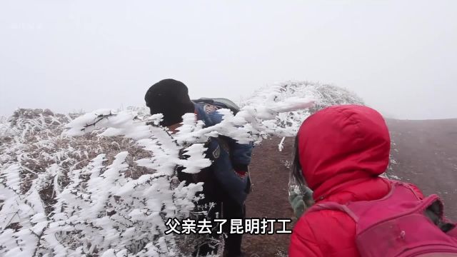 云南山区俩姐弟的求学路,海拔4000米走2小时,渴了吃树上的冰挂