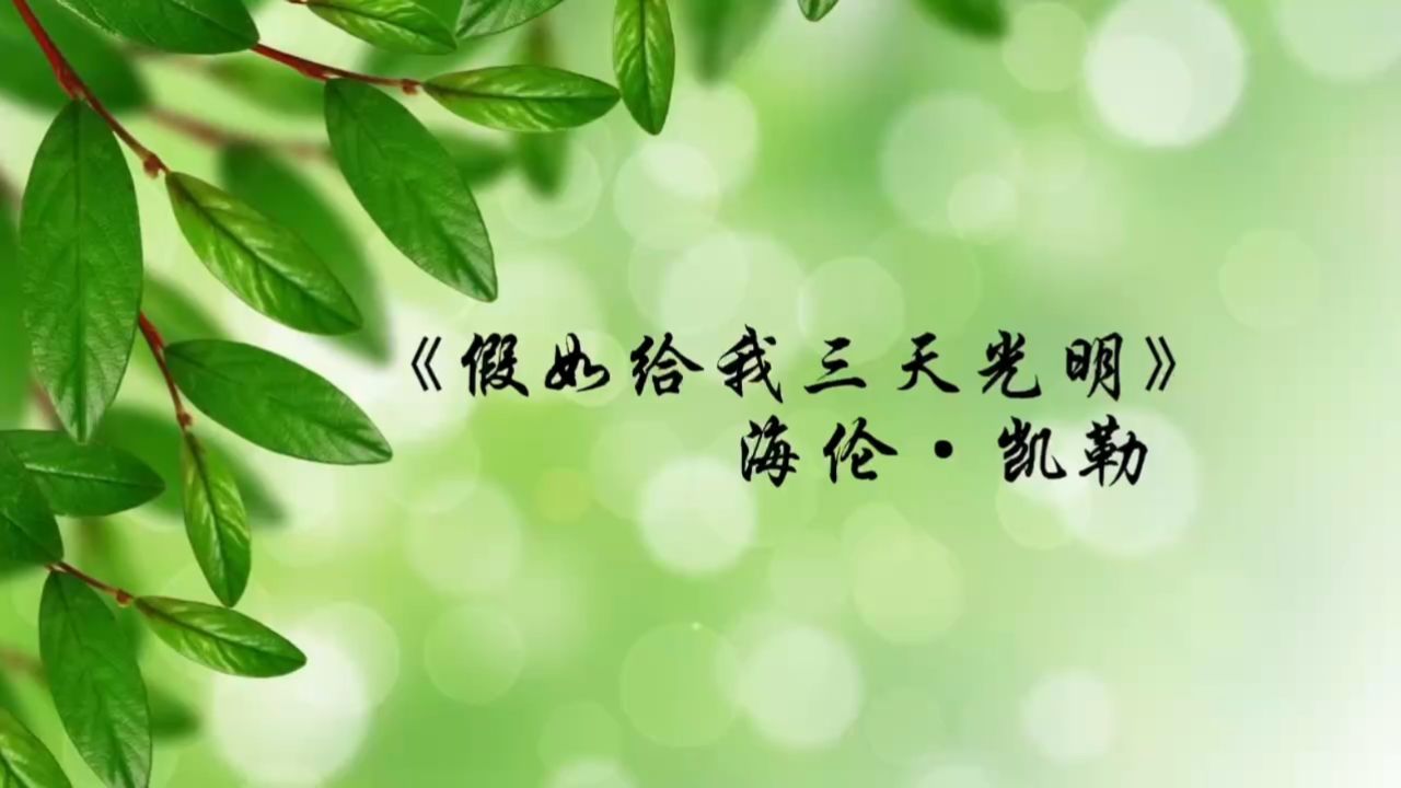 《假如给我三天光明》