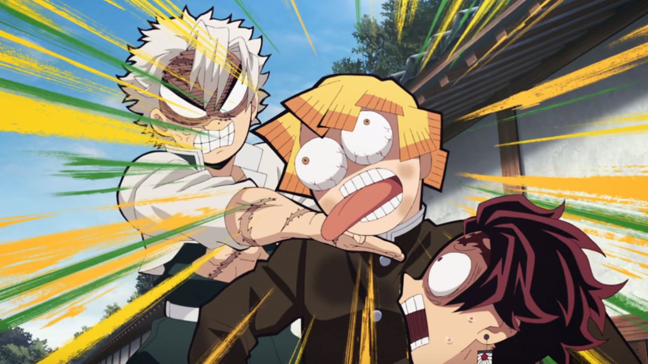 善逸好不容易逃了出来,结果又被炭治郎给背回去了