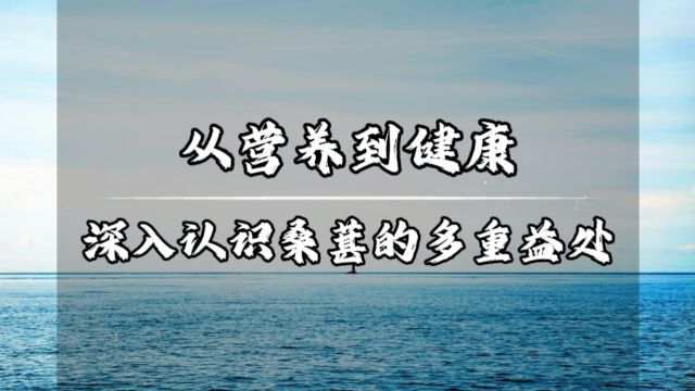 从营养到健康:深入认识桑葚的多重益处