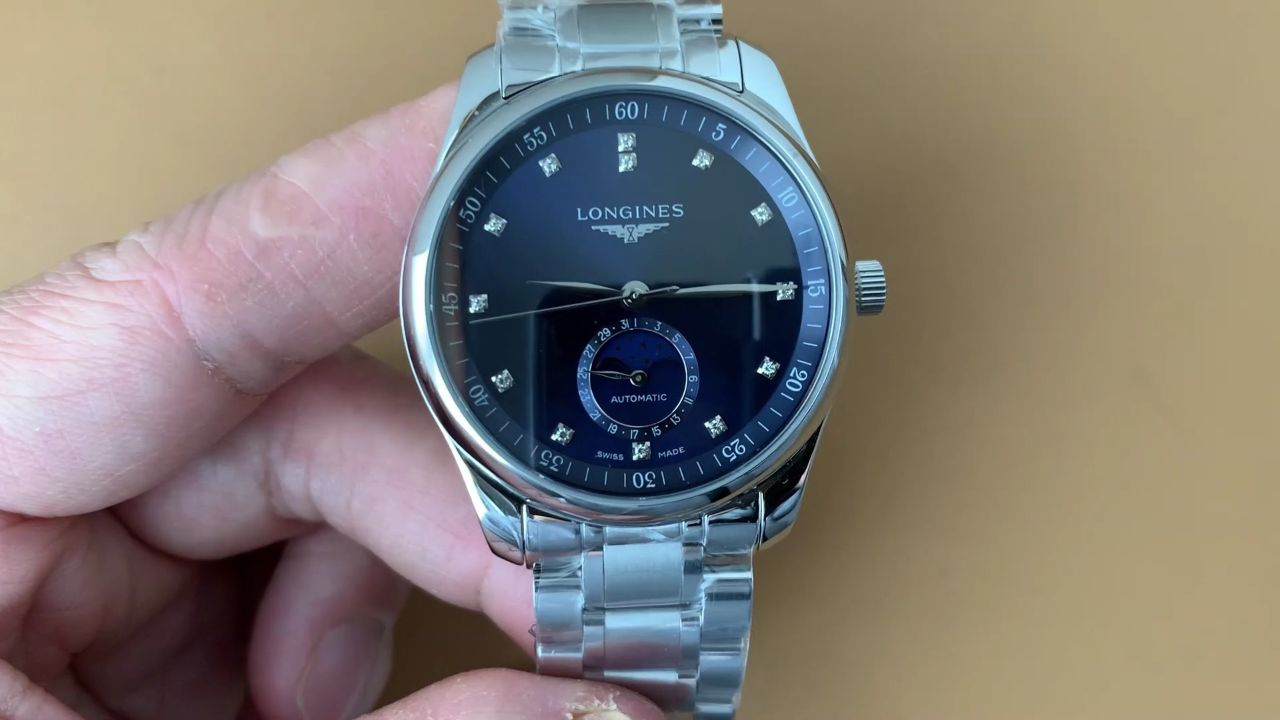 浪琴名匠月相三针蓝面腕表 40毫米 cal.l899.2机芯