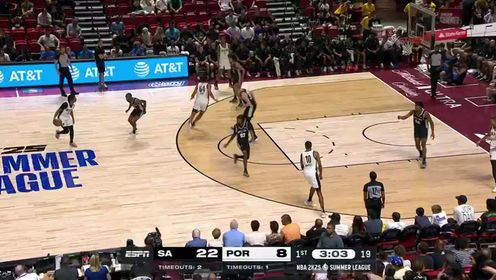 《NBA全场集锦》马刺vs开拓者第1节英文原声回放