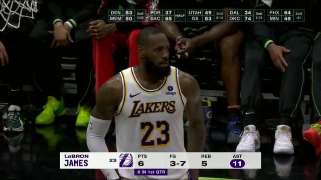 NBA常规赛：湖人vs鹈鹕第2节英文原声回放