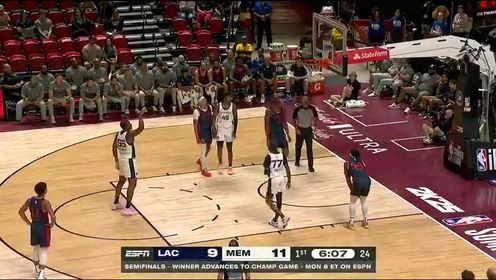 《NBA全场集锦》NBA夏季联赛：快船vs灰熊第1节中文解说回放