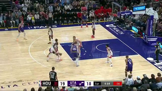 NBA常规赛：火箭vs爵士第1节中文解说回放