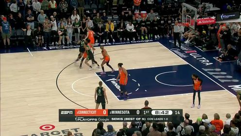 《WNBA》【回放】WNBA季后赛：康涅狄格太阳vs明尼苏达山猫第1节英文原声回放