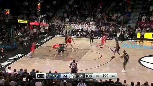 《布鲁克林篮网》【回放】NBA常规赛：鹈鹕vs篮网第4节英文原声回放