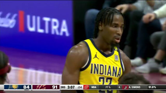 NBA常规赛：步行者vs骑士第3节中文解说回放