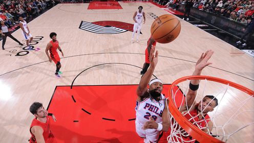 《NBA全场集锦》【原声】76人125-103开拓者 恩比德狂砍37分带领76人大胜开拓者