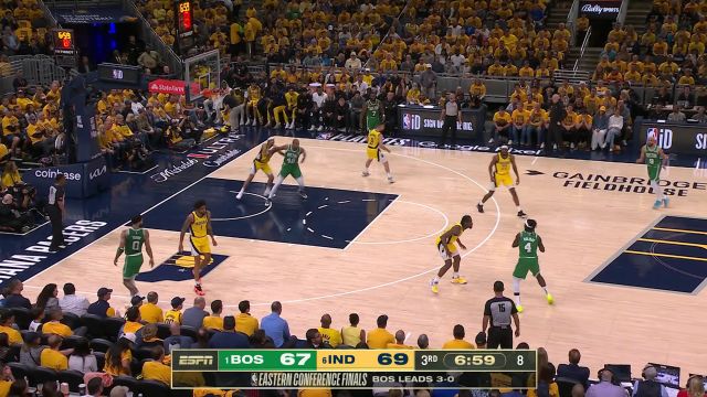 NBA季后赛：凯尔特人vs步行者第3节英文原声回放