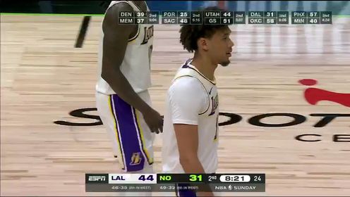 《NBA全场集锦》【回放】NBA常规赛：湖人vs鹈鹕第2节中文解说回放