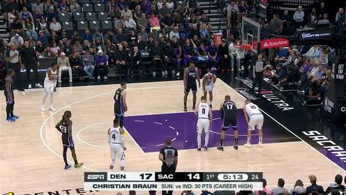 《NBA全场集锦》NBA常规赛：掘金vs国王第1节英文原声回放