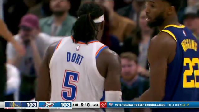 NBA常规赛：勇士vs雷霆英文原声全场回放